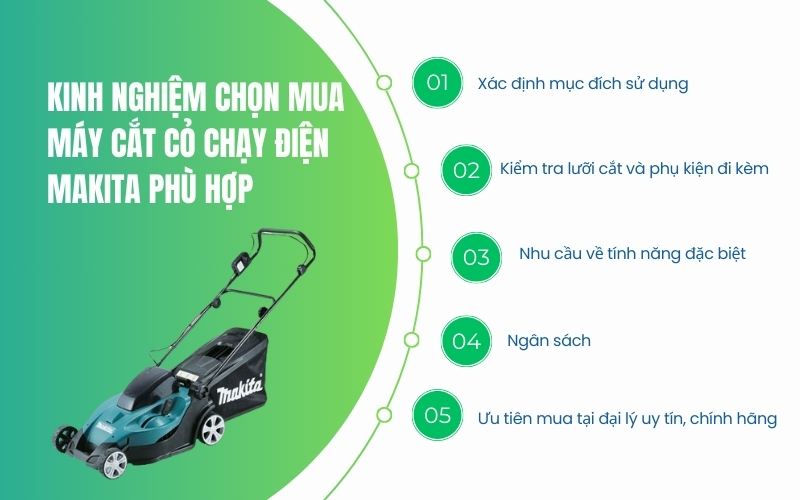 Kinh nghiệm chọn mua máy cắt cỏ chạy điện Makita phù hợp