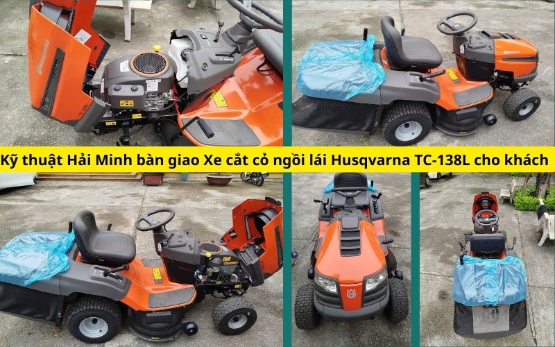 Kỹ thuật Hải Minh bàn giao Xe cắt cỏ ngồi lái Husqvarna TC-138L