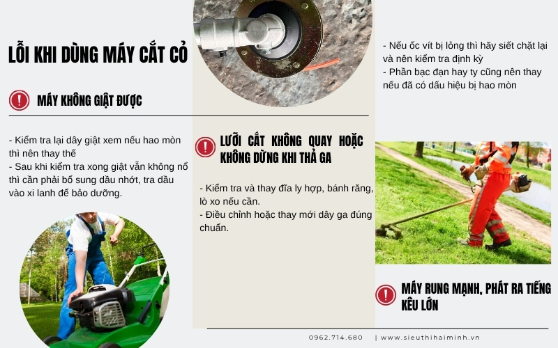 Lỗi Phổ Biến Khi Sử Dụng Máy Cắt Cỏ và Cách Khắc Phục