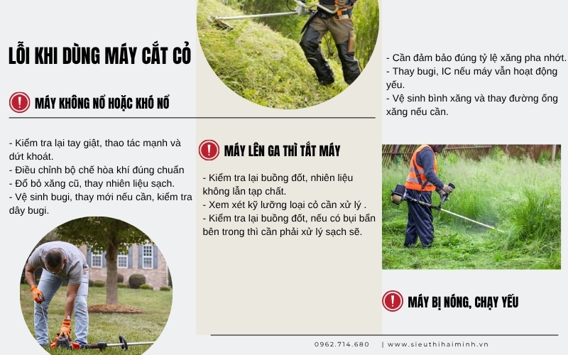 Lỗi Phổ Biến Khi Sử Dụng Máy Cắt Cỏ và Cách Khắc Phục
