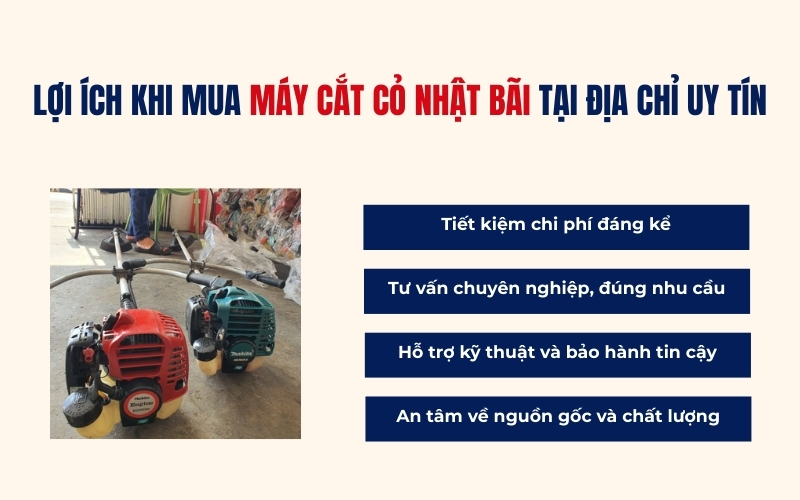 Lợi ích khi mua máy cắt cỏ Nhật bãi tại địa chỉ uy tín