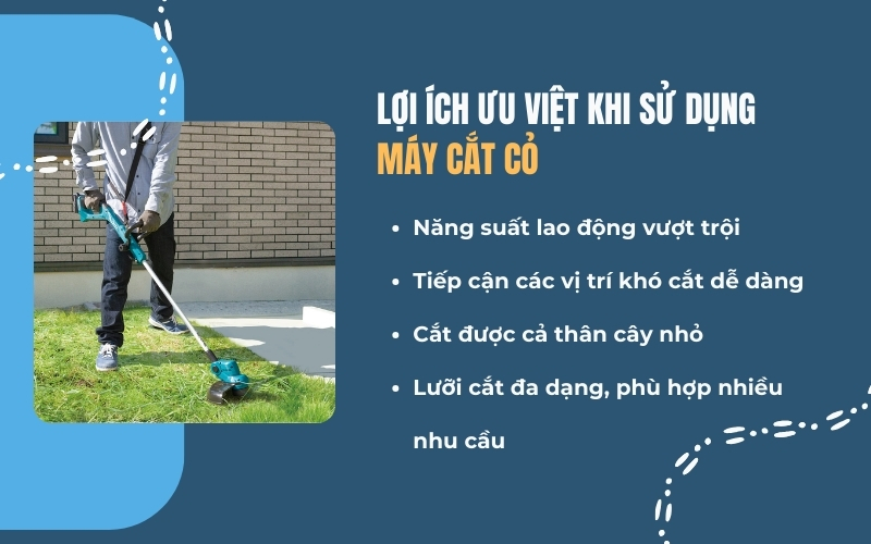 Lợi ích ưu việt khi sử dụng máy cắt cỏ