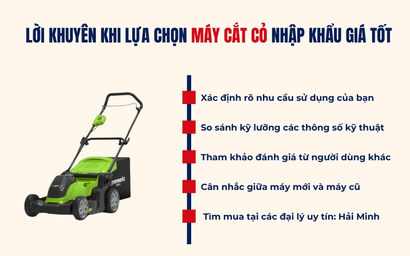 Lời khuyên khi lựa chọn máy cắt cỏ nhập khẩu giá tốt