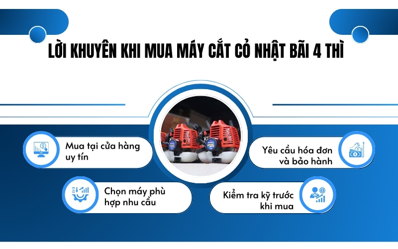 Lời khuyên khi mua máy cắt cỏ Nhật bãi 4 thì