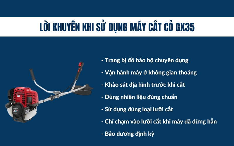 Lời khuyên khi sử dụng máy cắt cỏ GX35