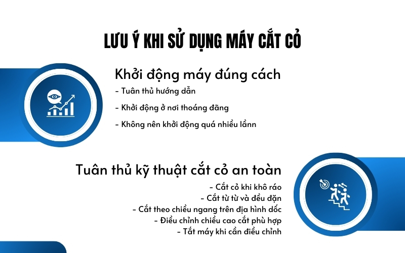 Lưu ý khi sử dụng máy cắt cỏ