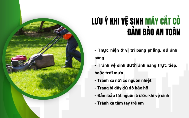 Lưu ý khi vệ sinh máy cắt cỏ đảm bảo an toàn