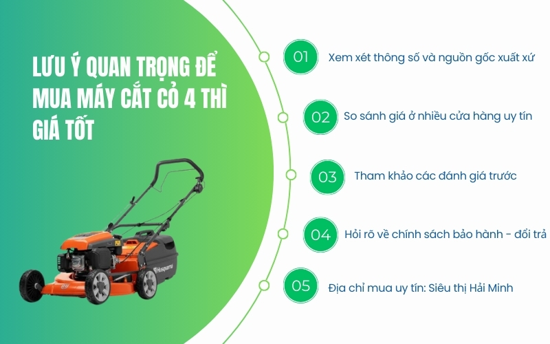 Lưu ý quan trọng để mua máy cắt cỏ 4 thì giá tốt