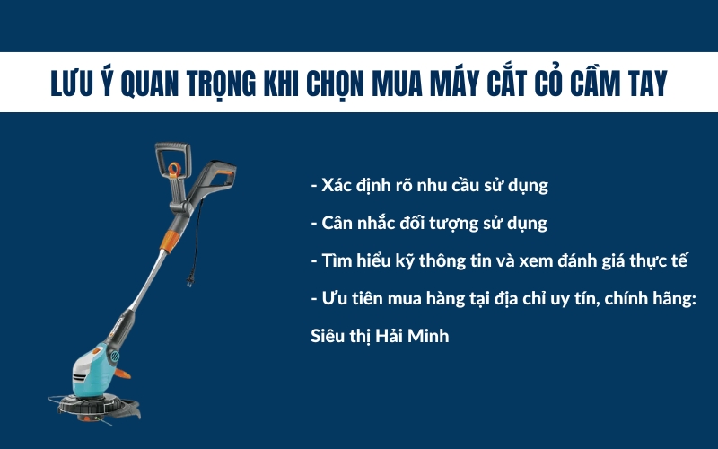 Lưu ý quan trọng khi chọn mua máy cắt cỏ cầm tay
