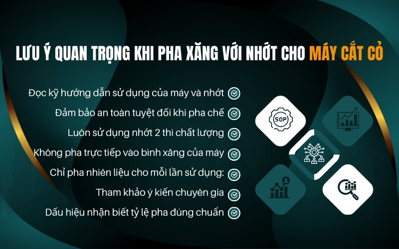 Lưu ý quan trọng khi pha xăng với nhớt cho máy cắt cỏ