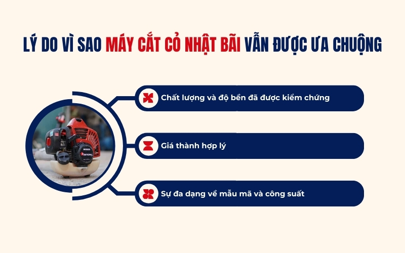 Lý do vì sao máy cắt cỏ Nhật bãi vẫn được ưa chuộng