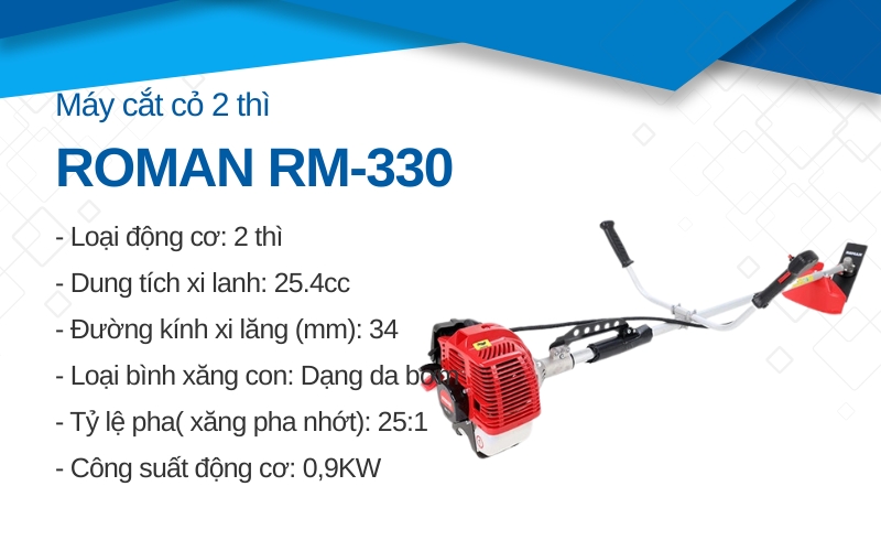 Máy Cắt cỏ 2 thì chạy xăng Roman RM-330