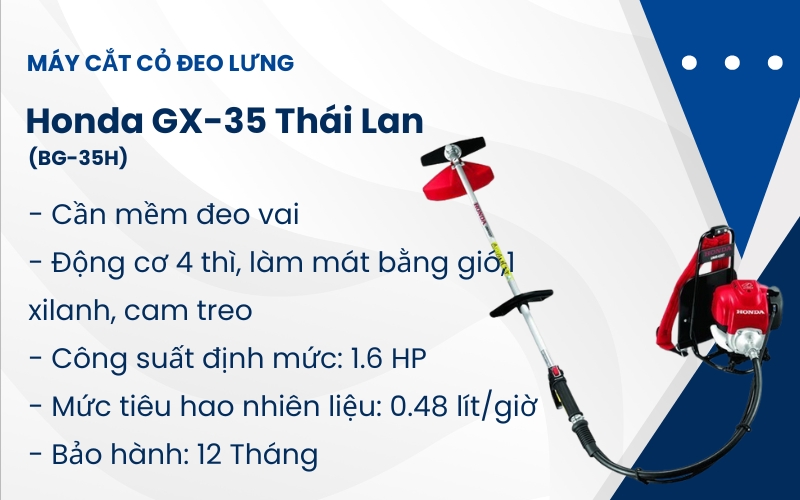Máy cắt cỏ đeo lưng Honda GX-35 Thái Lan (BG-35H)