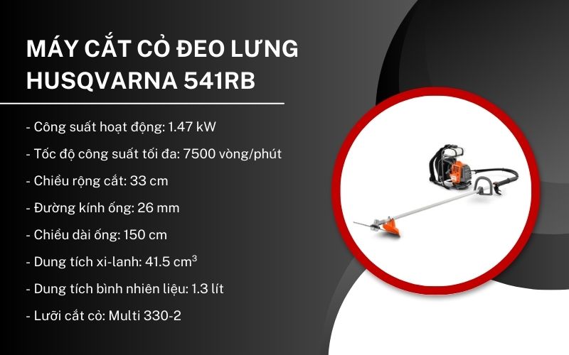 Thông số kỹ thuật của Máy cắt cỏ Husqvarna 541RB