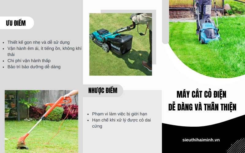 Máy cắt cỏ điện - Dễ dàng và thân thiện