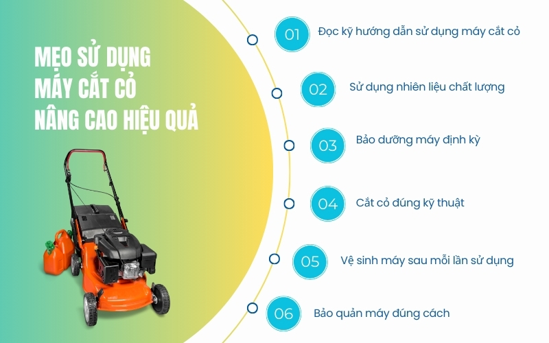 Mẹo sử dụng máy cắt cỏ nâng cao hiệu quả