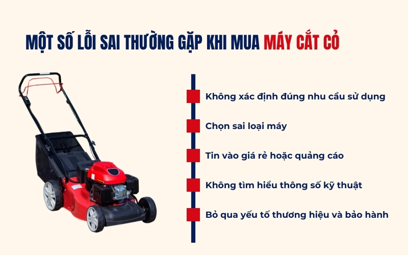 Một số lỗi sai thường gặp khi mua máy cắt cỏ