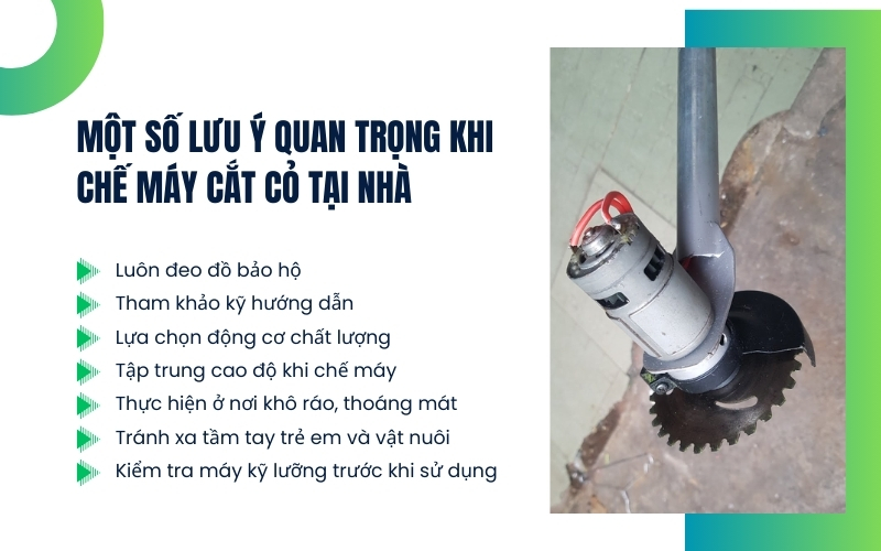 Một số lưu ý quan trọng khi chế máy cắt cỏ tại nhà