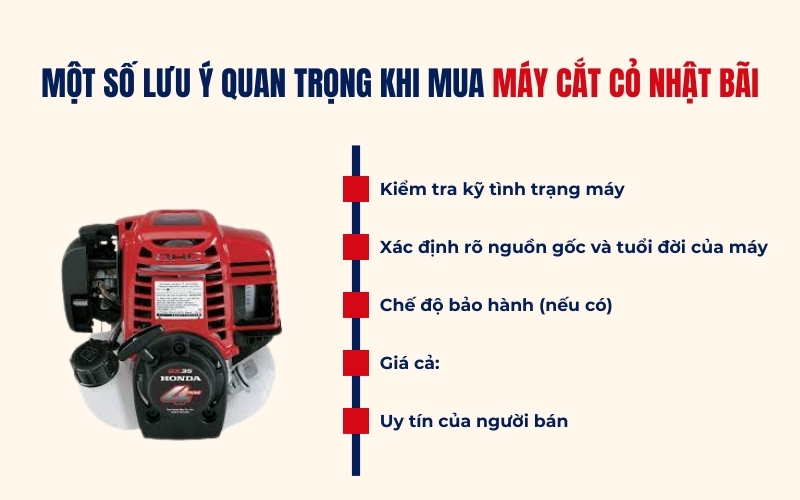 Một số lưu ý quan trọng khi mua máy cắt cỏ Nhật bãi