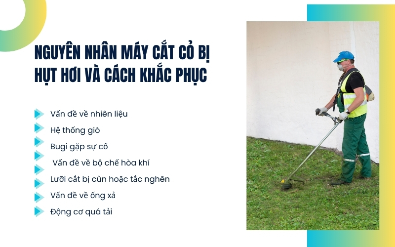Nguyên nhân máy cắt cỏ bị hụt hơi và cách khắc phục