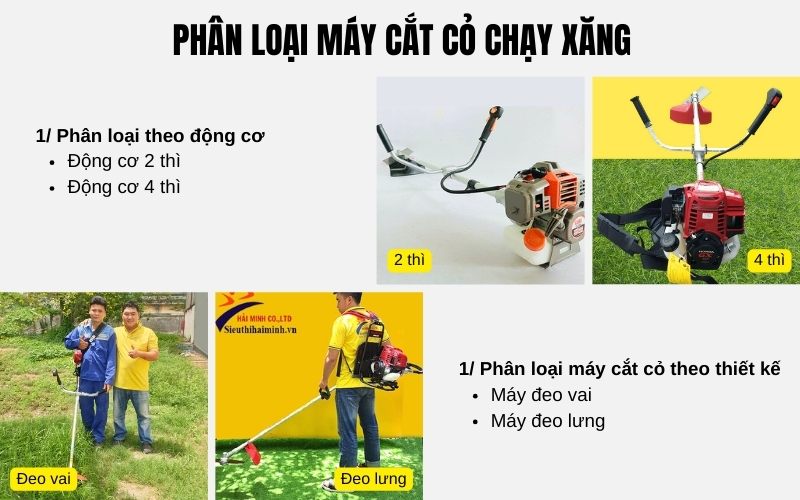 Phân loại máy cắt cỏ chạy xăng