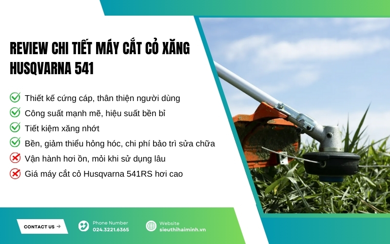 Review chi tiết máy cắt cỏ xăng Husqvarna 541
