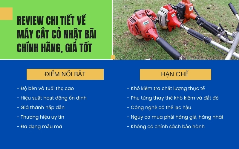 Review chi tiết về máy cắt cỏ Nhật Bãi chính hãng, giá tốt