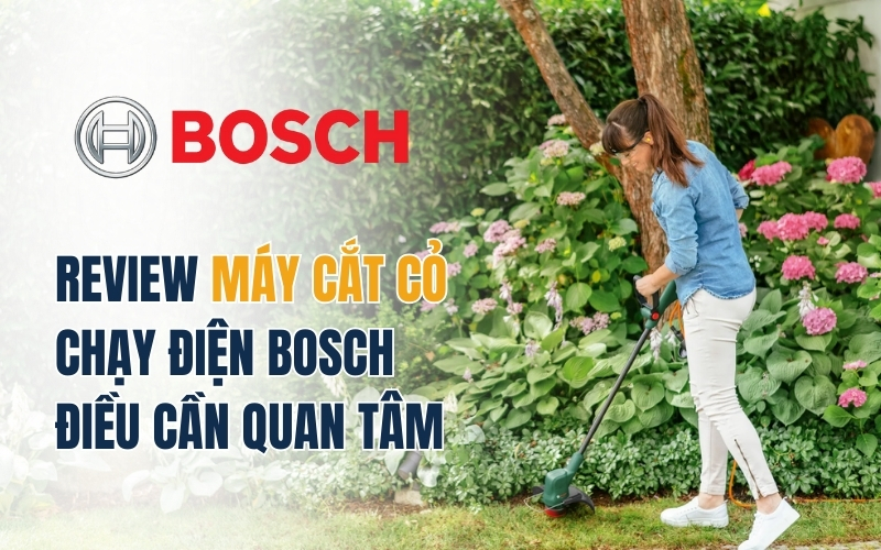 Review máy cắt cỏ chạy điện Bosch điều cần quan tâm