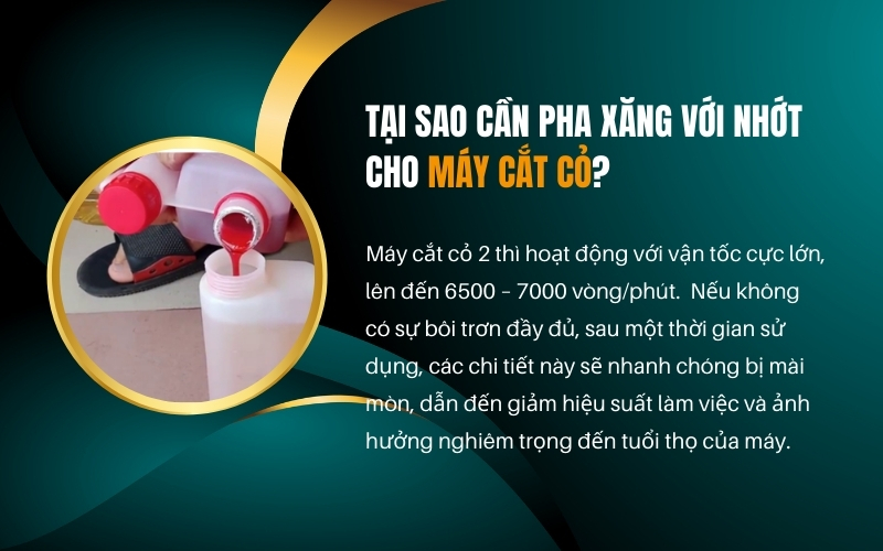 Tại sao cần pha xăng với nhớt cho máy cắt cỏ?