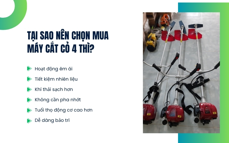 Tại sao nên chọn mua máy cắt cỏ 4 thì?