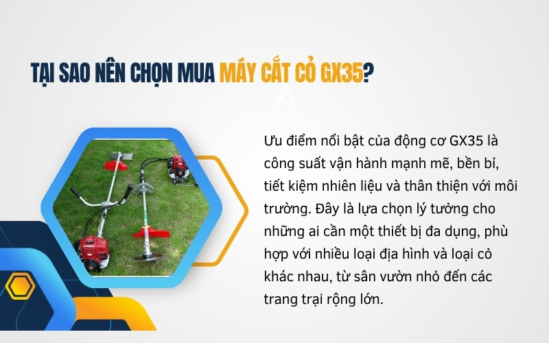 Tại sao nên chọn mua máy cắt cỏ GX35?