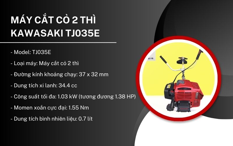 Thông số kỹ thuật của Máy cắt cỏ 2 thì Kawasaki TJ035E