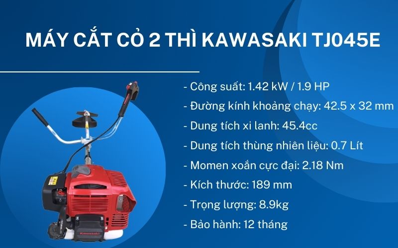 Thông số kỹ thuật của Máy cắt cỏ 2 thì Kawasaki TJ045E