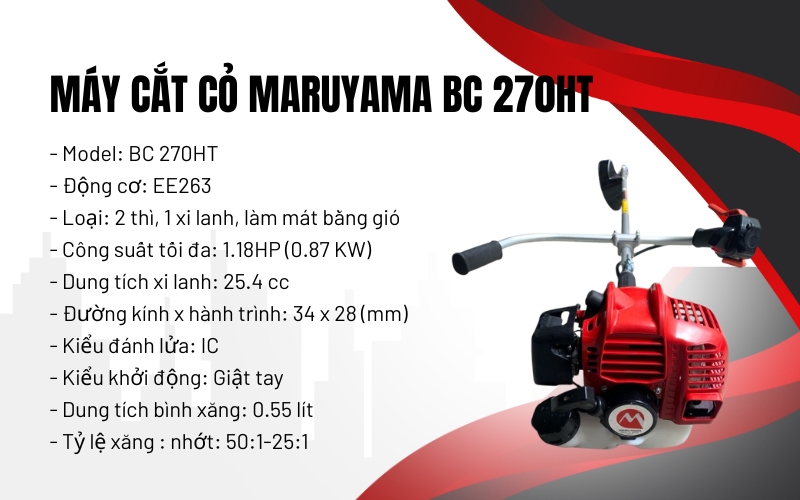 Thông số kỹ thuật của Máy cắt cỏ Maruyama BC 270HT