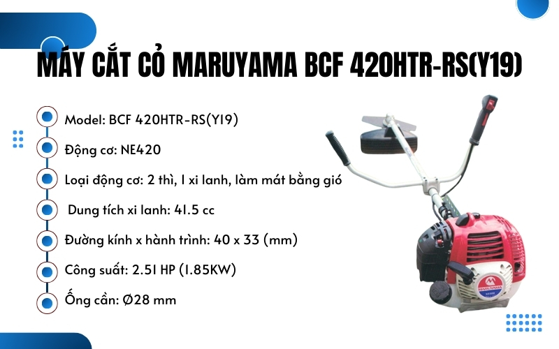 Thông số kỹ thuật của Máy cắt cỏ Maruyama BCF 420HTR-RS(Y19)