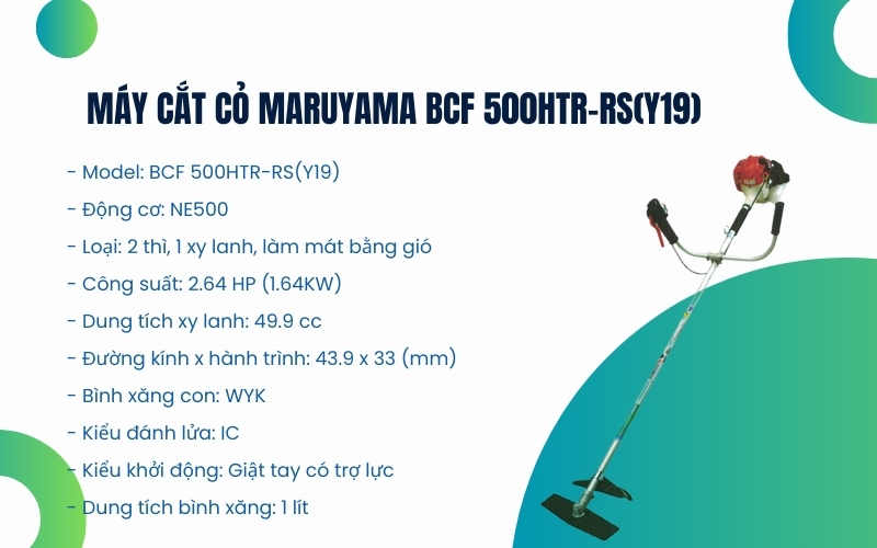 Thông số kỹ thuật của Máy cắt cỏ Maruyama BCF 500HTR-RS(Y19)