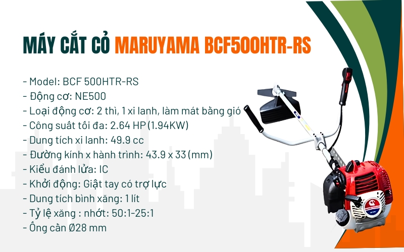 Thông số kỹ thuật của Máy cắt cỏ Maruyama BCF500HTR-RS