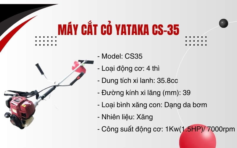 Thông số kỹ thuật của Máy cắt cỏ YATAKA CS-35