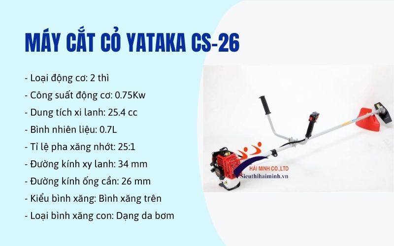 Thông số kỹ thuật của Máy cắt cỏ Yatak​a CS-26