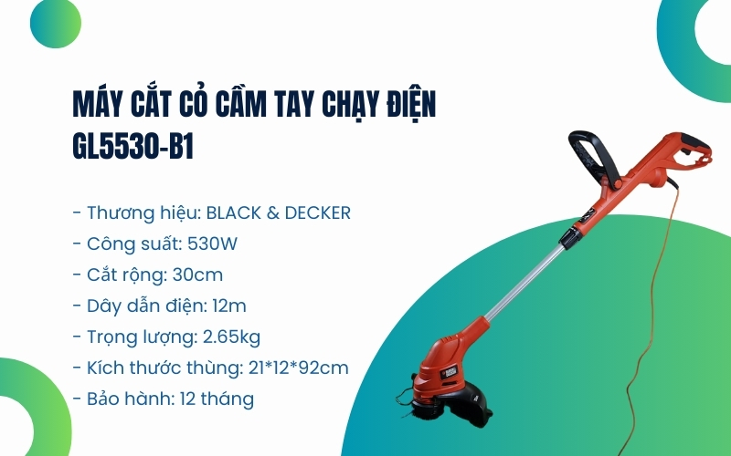 Thông số kỹ thuật của Máy cắt cỏ cầm tay chạy điện GL5530-B1