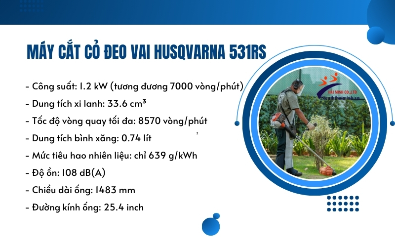 Thông số kỹ thuật của Máy cắt cỏ đeo vai Husqvarna 531RS