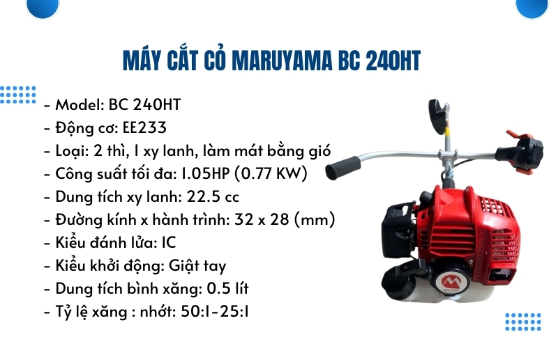 Thông số kỹ thuật của máy cắt cỏ Maruyama BC 240HT