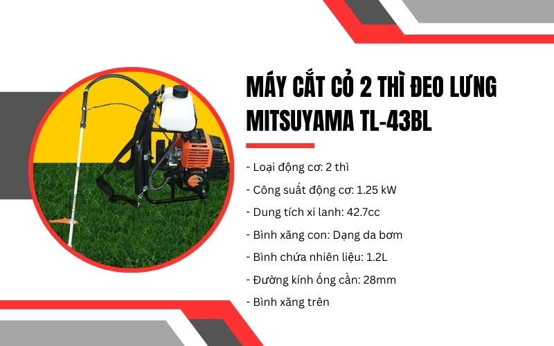 Thông số kỹ thuật của máy cắt cỏ Mitsuyama TL-43BL