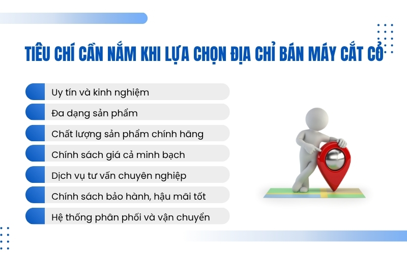 Tiêu chí cần nắm khi lựa chọn địa chỉ bán máy cắt cỏ