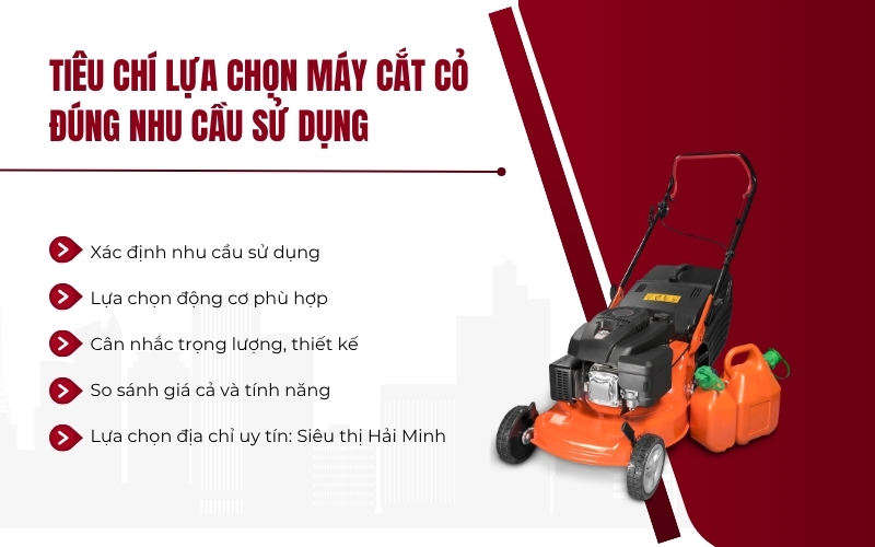 Tiêu chí lựa chọn máy cắt cỏ đúng nhu cầu sử dụng