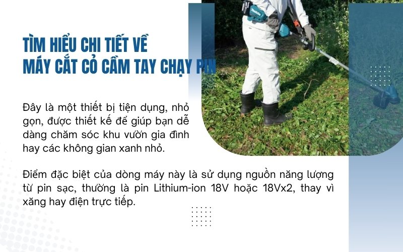Tìm hiểu chi tiết về máy cắt cỏ cầm tay chạy pin
