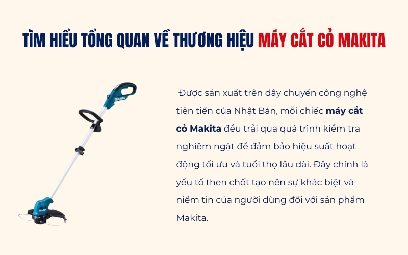 Tìm hiểu tổng quan về thương hiệu máy cắt cỏ Makita
