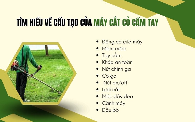 Tìm hiểu về cấu tạo của máy cắt cỏ cầm tay