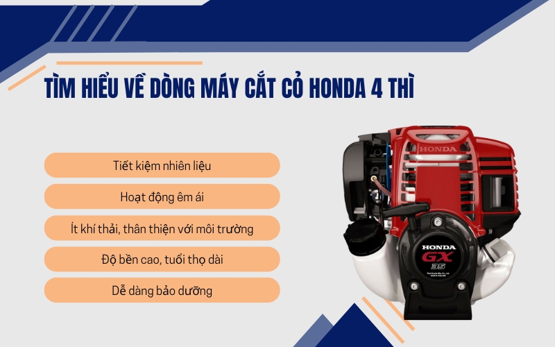 Tìm hiểu về dòng máy cắt cỏ Honda 4 thì