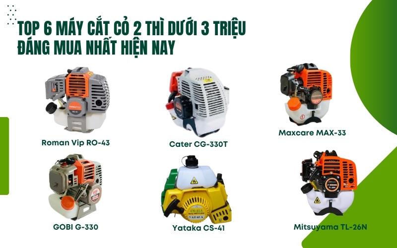 Top 6 máy cắt cỏ 2 thì dưới 3 triệu đáng mua nhất hiện nay